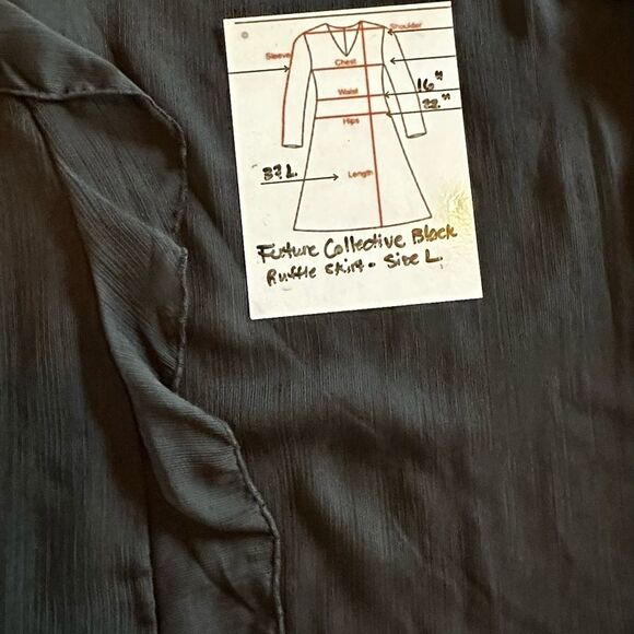 Future Collective Asymmetrical Black Ruffle Maxi Skirt Size 12 - Picture 12 of 12